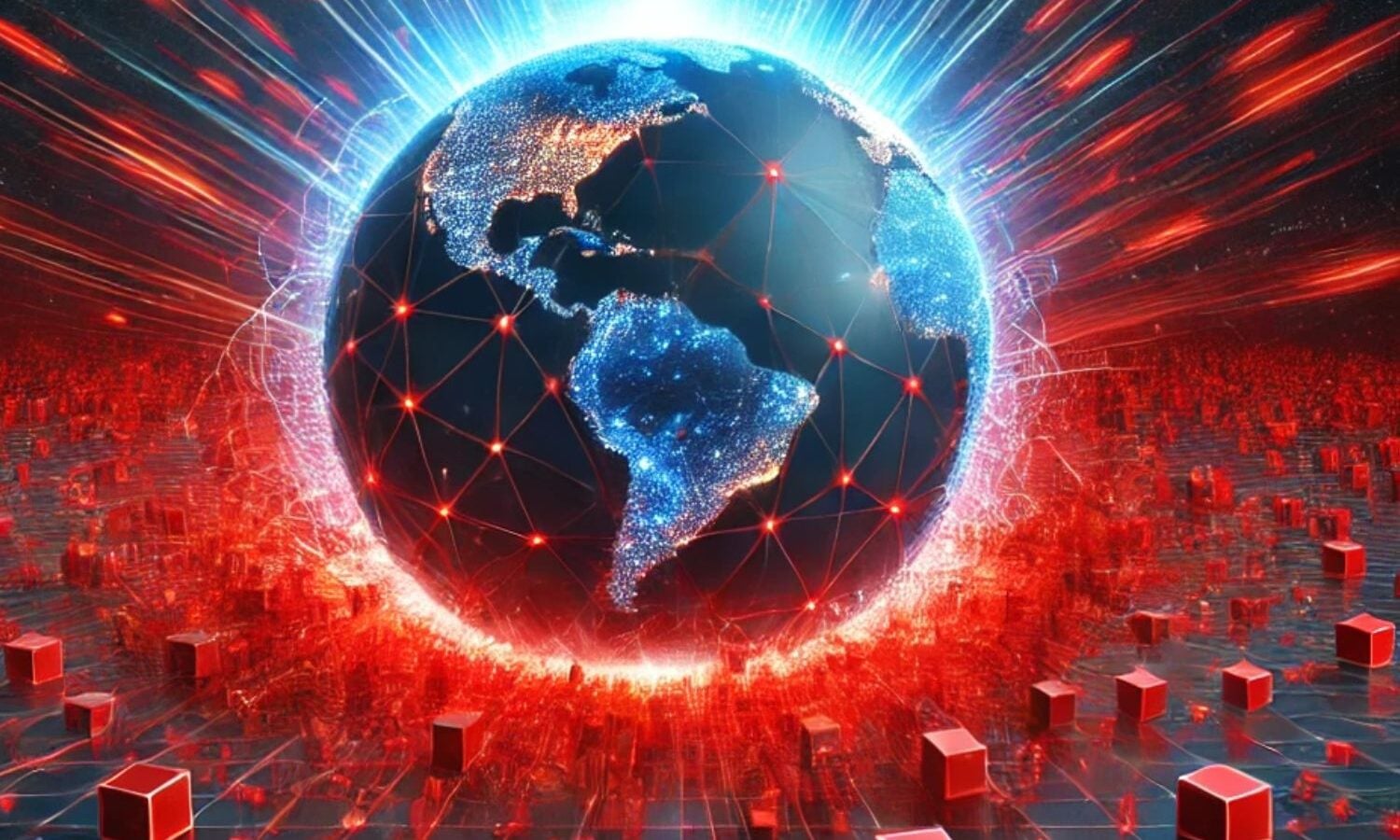 Illustration d'une infrastructure Cloudflare ciblée par un volume massif d'attaques DDoS